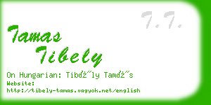 tamas tibely business card